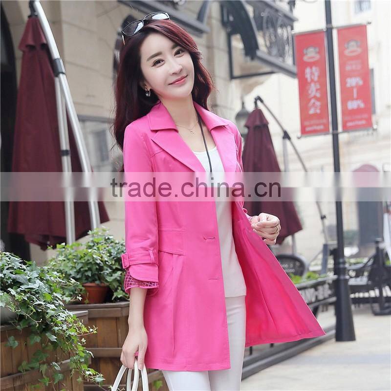 Fashion ladies coats long spring trench coat for women outdoor jacket