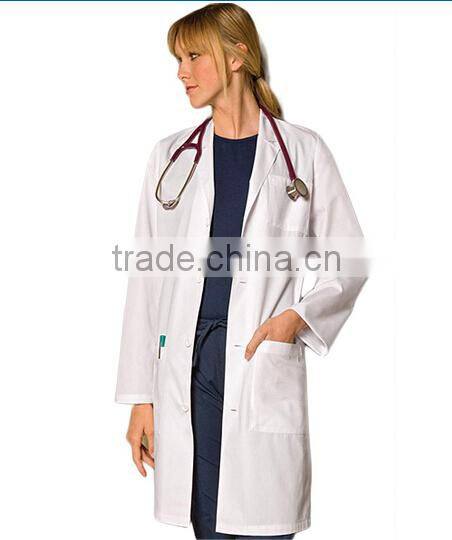 Cusomt Long Sleeve Unisex Acid Resistant White Lab Coat