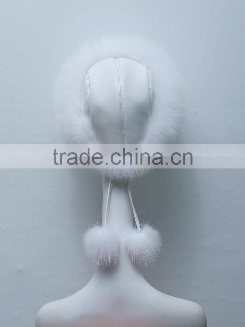 wholesale 2016 latest design hat and cap high grade woman faux fur leather Russia hat