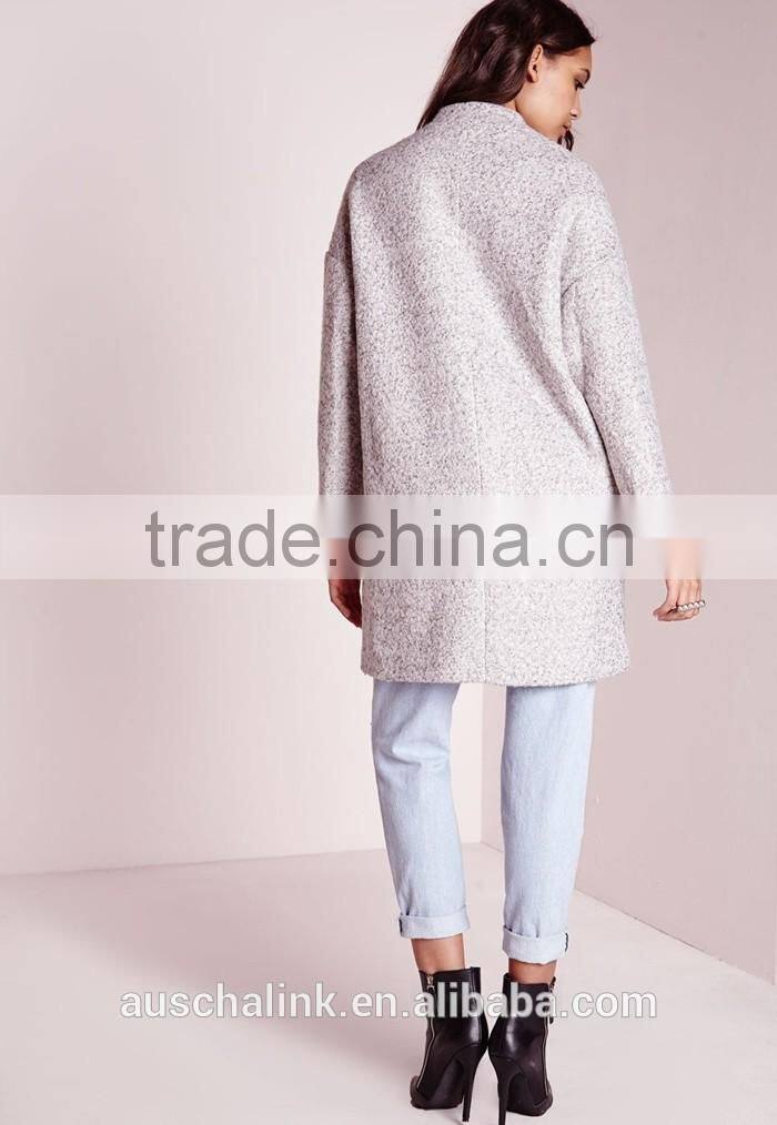 2016 new style girls grey wool cocoon coats elegant design