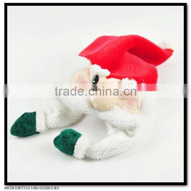 red colorchristmas hat with white ball for adults and kids