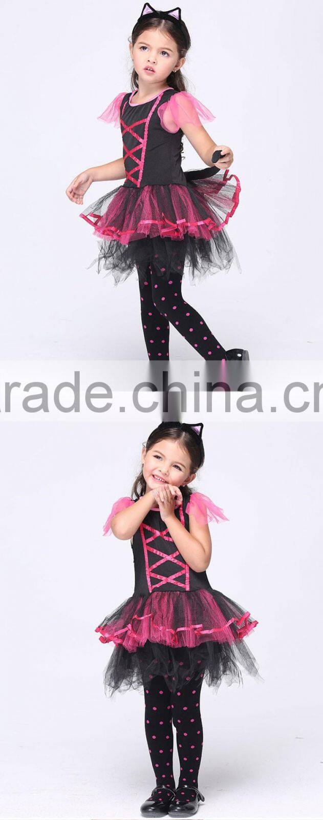 2016 hottest baby girl cat pattern hallowmas dress