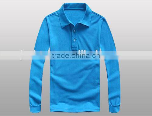 2016 hot sale custom 100% cotton different colors long sleeve polo shirt