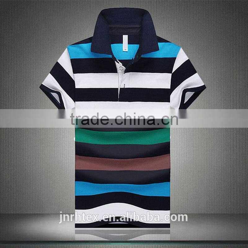 Trade Assurance combed cotton custom high quality designer stripe polo t-shirts