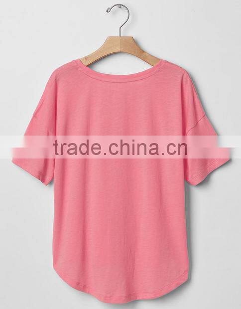 Fashion Custom Rounded Hem Short Sleeve OEM Clothes Cheap Design Kids T-Shirt