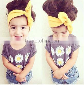 Cute Baby Girls Kids Lotus Headband Baby Fashion Girl Rabbit Bunny Ear Stripe Headband Photo Hair Cute Head Bow Gift