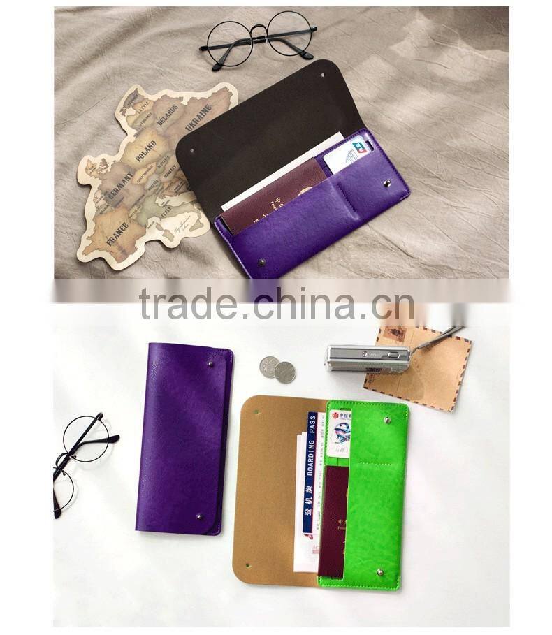 Large capacity multifunctional card bag PU leather passport storage handbag customized Logo