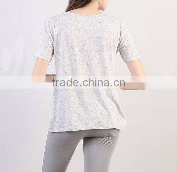 T shirt cheap price wholesale lady t-shirt with knot front