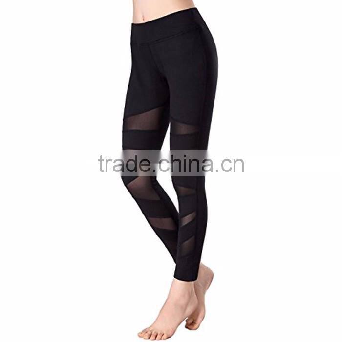 Factory price yoga fitness wear ladies mesh yoga leggings