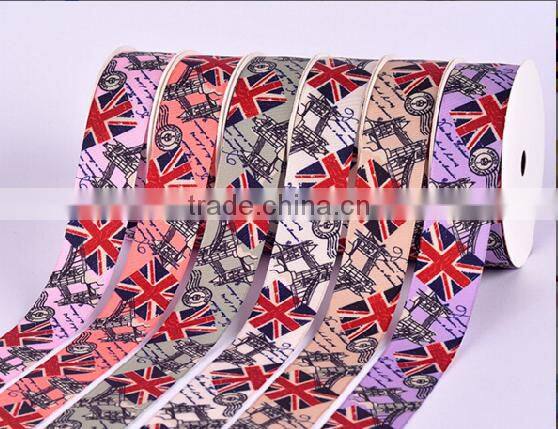 hi-ana ribbon 169 100 Yard British Flag Ribbon 25mm - Union Jack UK Ribbon - Grosgrain Ribbon 1" Wide