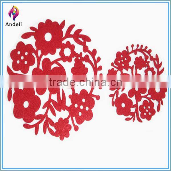 Felt carved flower handmade placemats set
