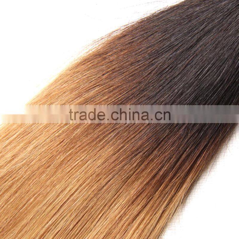 Top Quality unprocessed Virgin Human Hair Bundles 1b/27 Ombre Chinese Straight Hair