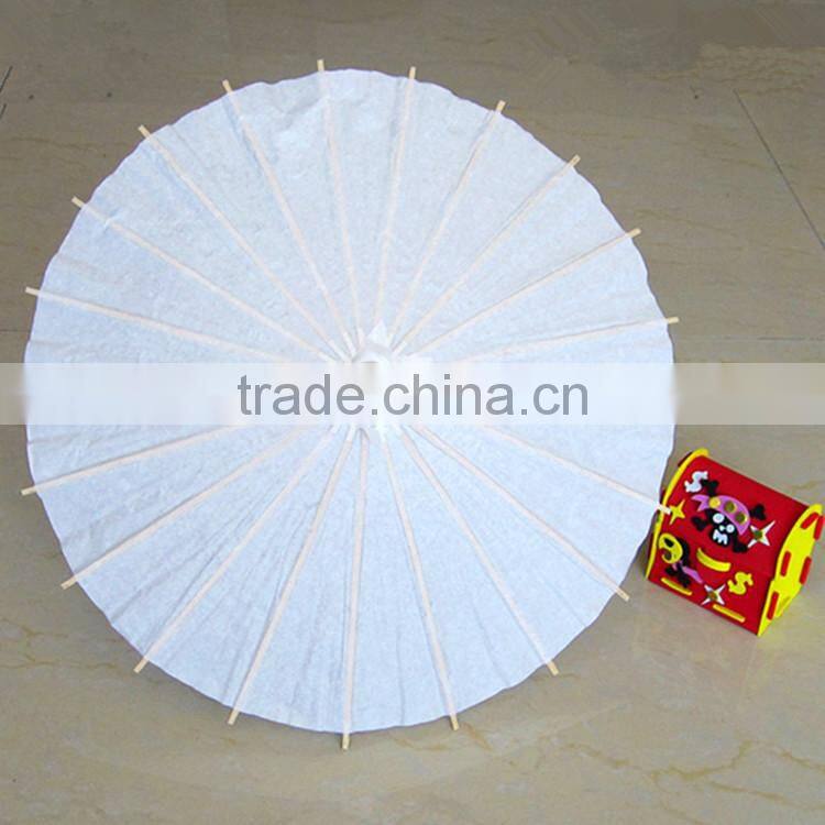 Asian Style Elegant Mini Handcrafted Wooden White Paper Umbrella
