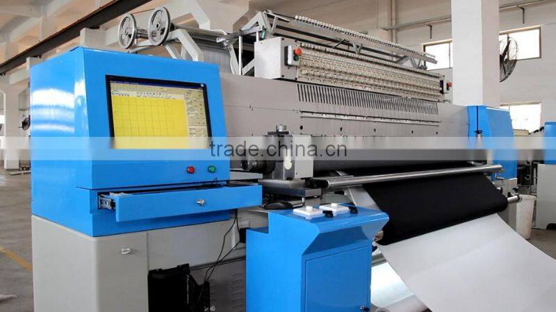 double needle row rotating quilting machine