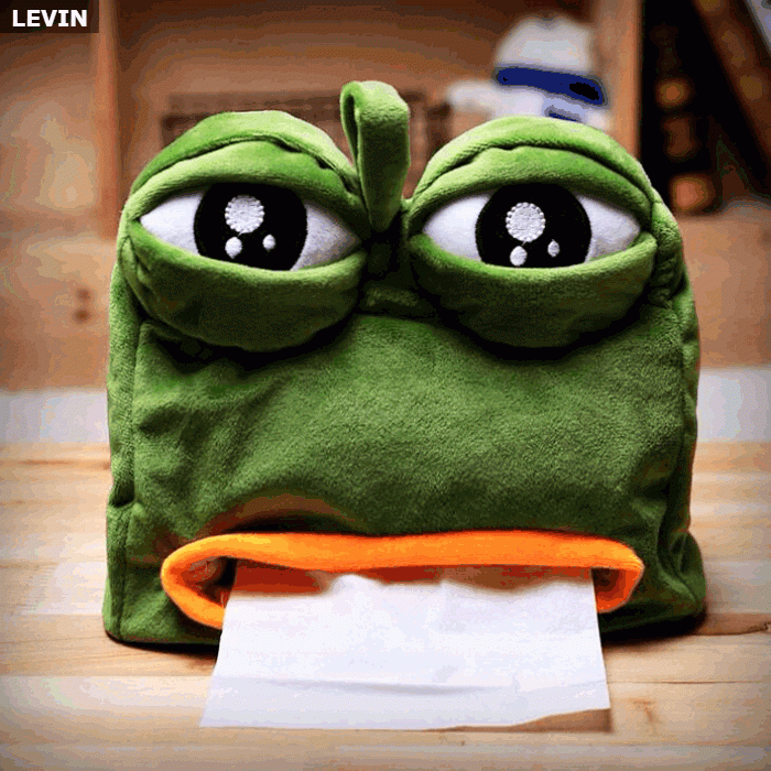 Creative sad frog pumping carton soft plush cartoon tissue box
