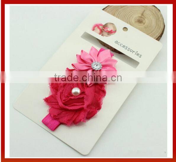 New Design 2015 Hair Crown Children Fabric Lily Flowers Baby Headband/Korean Design Baby Headband/Fancy Newborn Baby Headbands