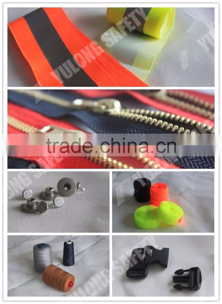 Fluorescent yellow roadway protective clothing