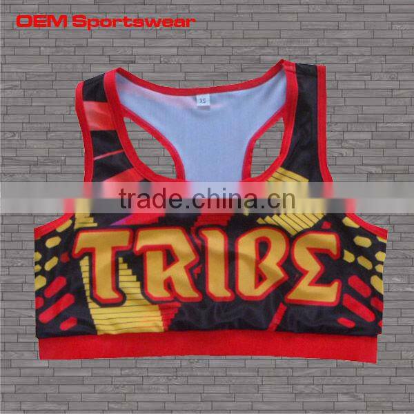 Custom made school uniform sports bra