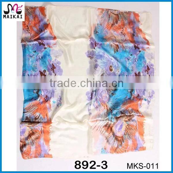 Factory price 2016 new design 100 silk head scarf