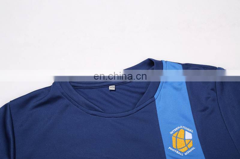 Custom Navy blue UK international school students soccer uniforms