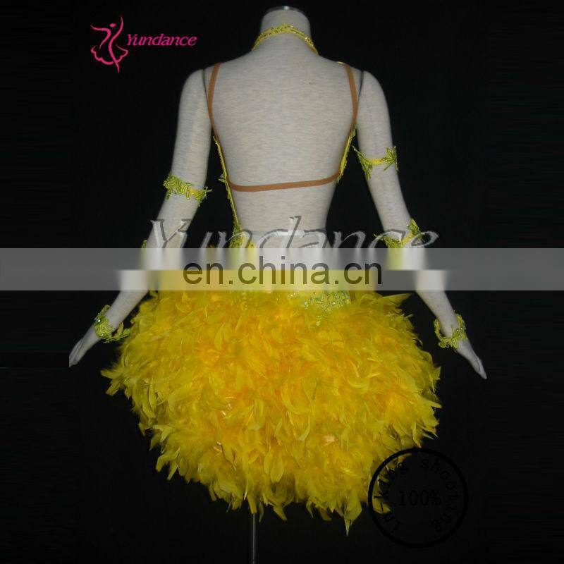 L-1033 Feather girls latin salsa ballroom dance wear performance wear