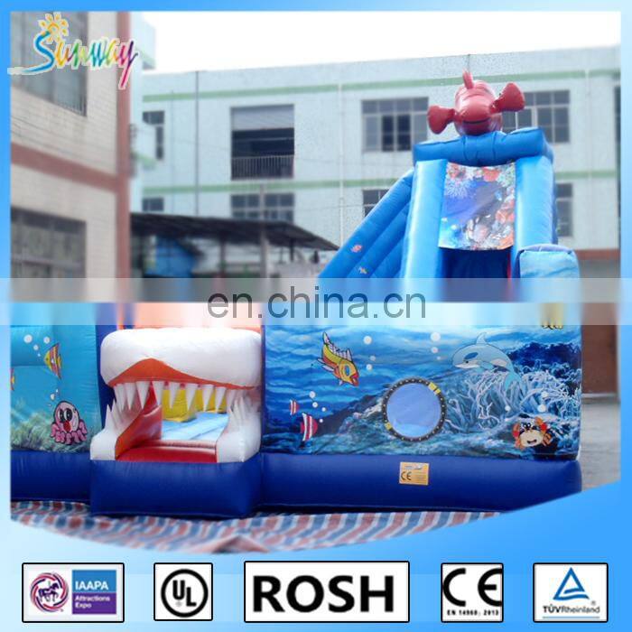 funny shark inflatable combo games for amusement
