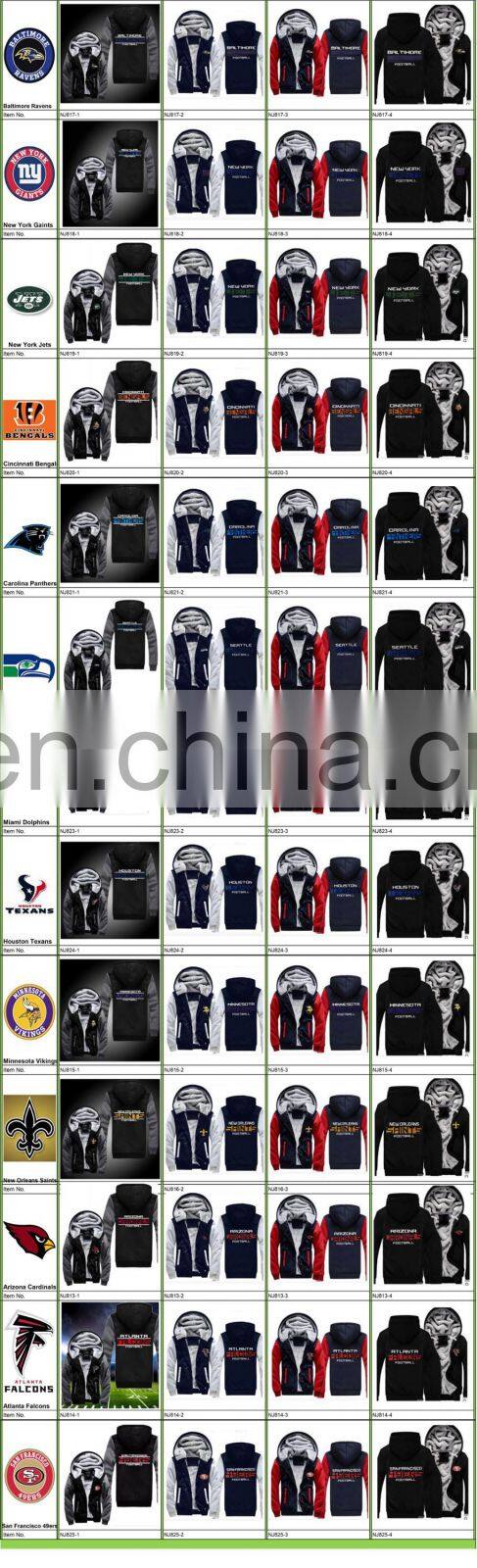 New Fashion American Football Uniforms Packers Jersey and Thicken Winter Jacket Long Sleeve Winter Men Women Sportswear