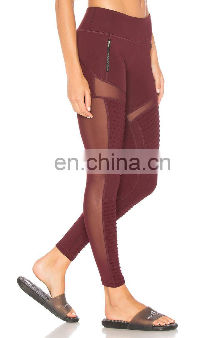 Latest Fashion women workout clothes hot sexy see-through yoga pants leggings mesh
