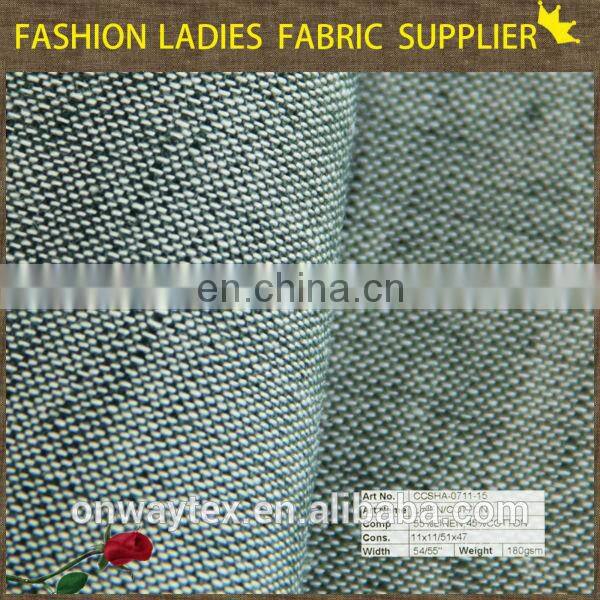fancy linen viscose blend fabric for dresses