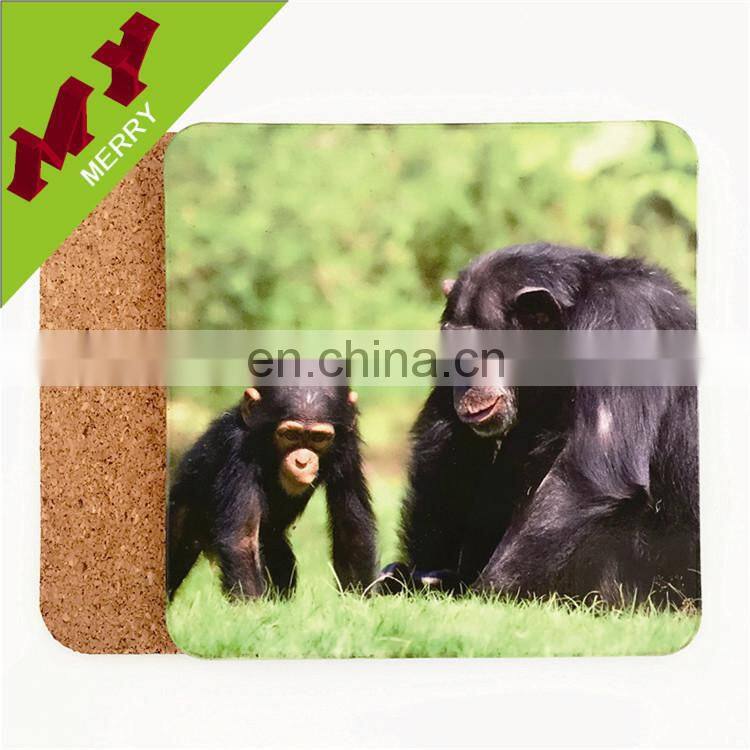 China Factory outlet blank wood coaster with cork