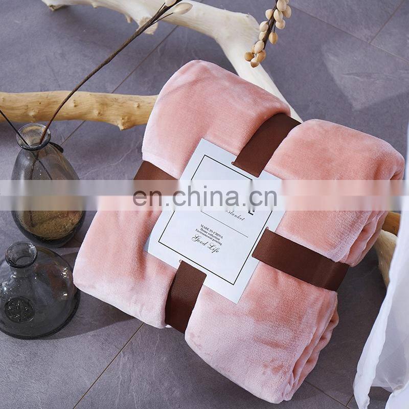 Ready To Ship Custom Logo Soft Warm Winter Thick Throw Fleece Flannel Blanket