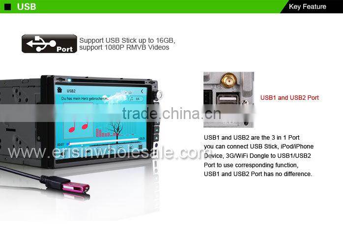 Erisin ES6005M 6.95" Touch Screen 2 Din Car DVD GPS Player