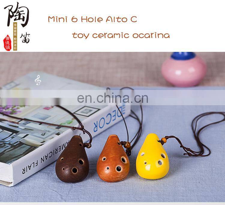 Classical 6 Hole Alto C national musical instrument ceramic ocarina