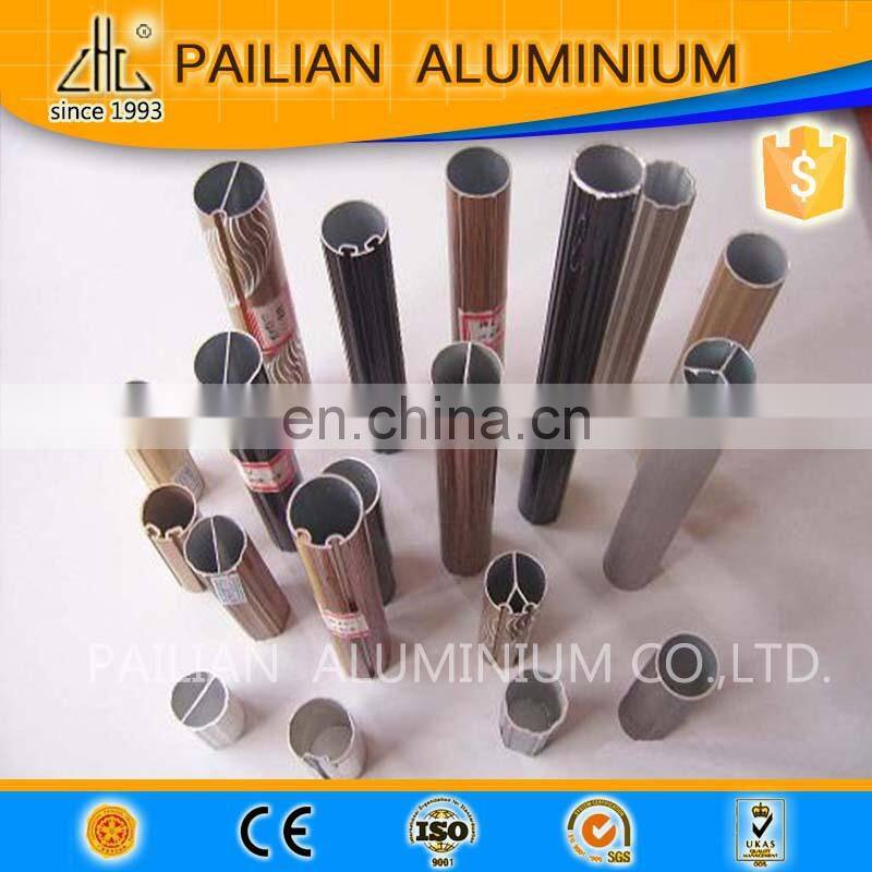 Vintage home decor aluminium profile ,wood texture aluminium pole,wood grain aluminium curtain rob OEM