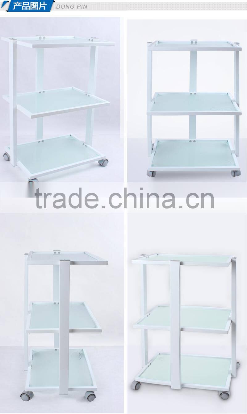new fashion beauty spa equipment glass shelf trolley for sale