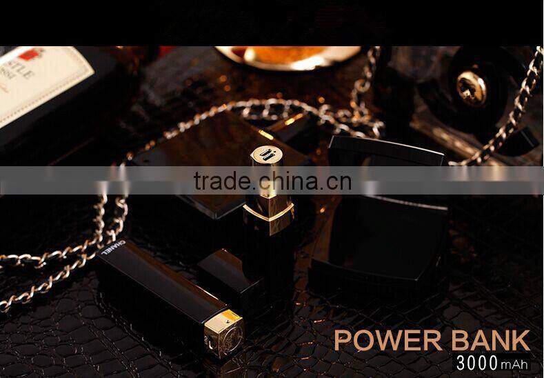 Best selling products lipstick power bank 3000mah charger universal portable phone charger