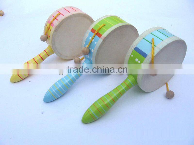 kids toy rattle drum, custom logo print hand drum, Chinese traditional tambourine