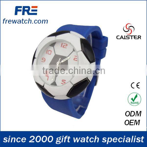 2015 new fashion football shape silicone watch fancy football watch with alloy case