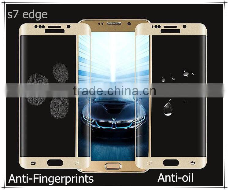 3D curved crystal tempered glass protector for samsung moblie phone galaxy s7 edge