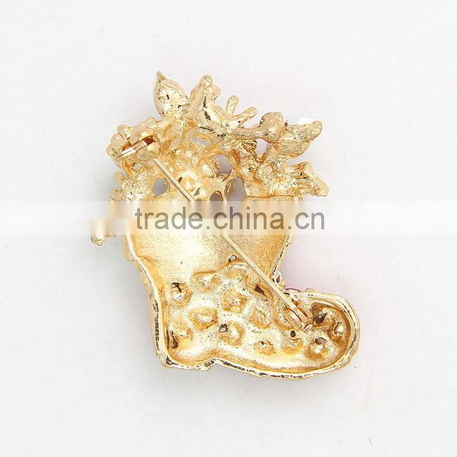zinc alloy Metal women dress shoe christmas brooch