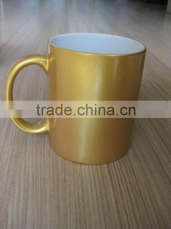 Sublimation11 oz. gold pearl finish mug