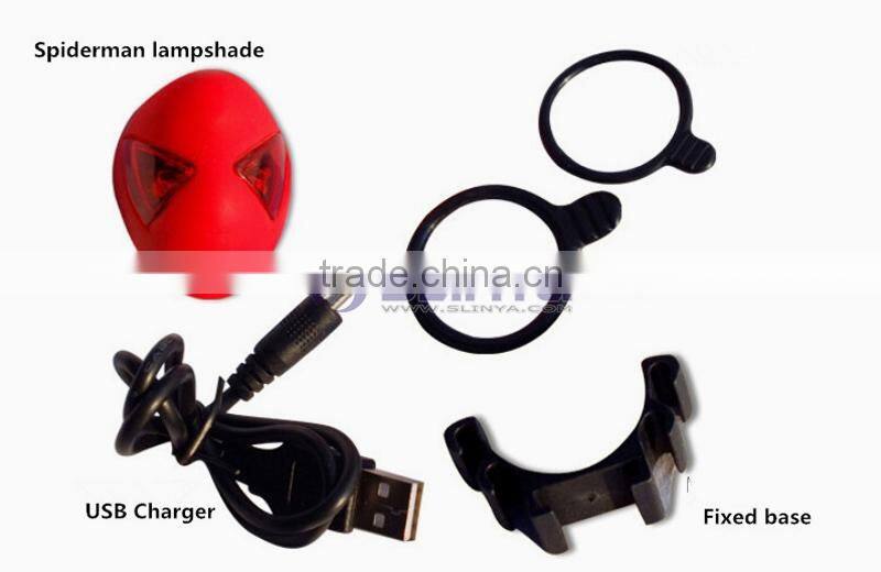 2 LED 4 Color Option ABS Material Alien Shape Bike Light Spider Tail Light