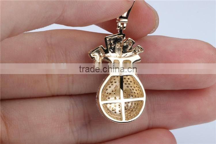 OEM/ODM Hip hop 10k gold micro setting real cheap diamond pendant jewerly