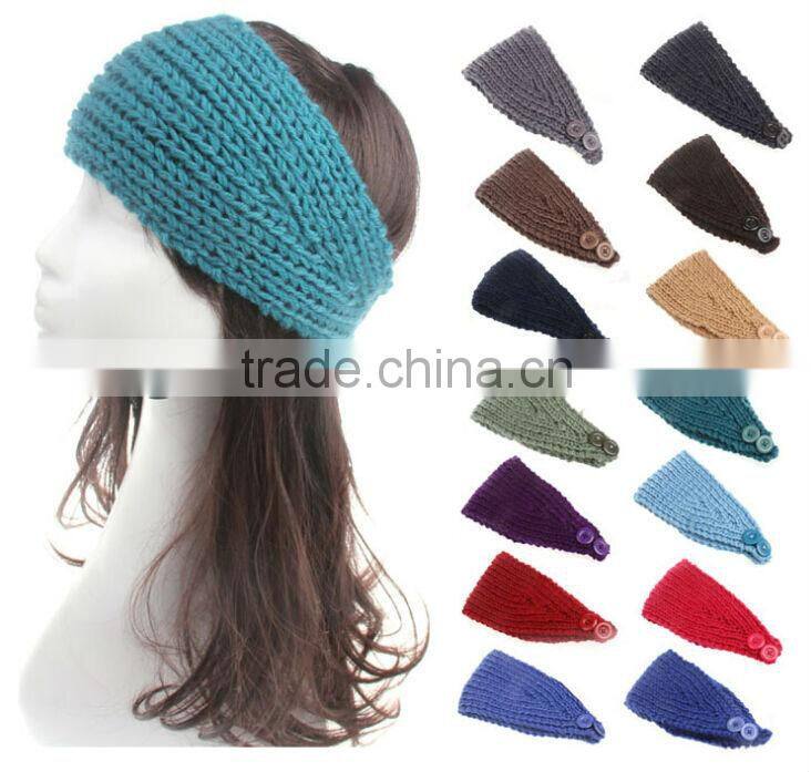 Hot Plain Color Fashion Women Handmade Headband