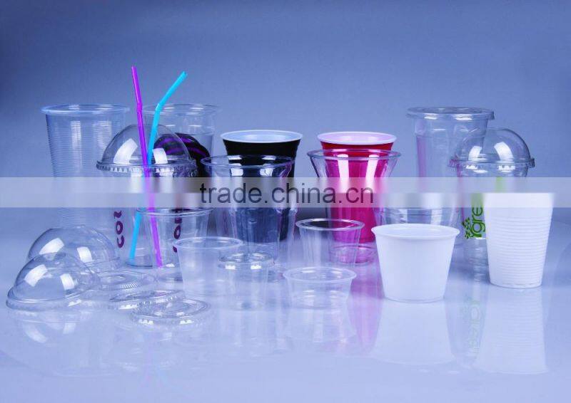 plastic disposable cups glass/plastic cup with silver rim/250ml plastic cup with handle