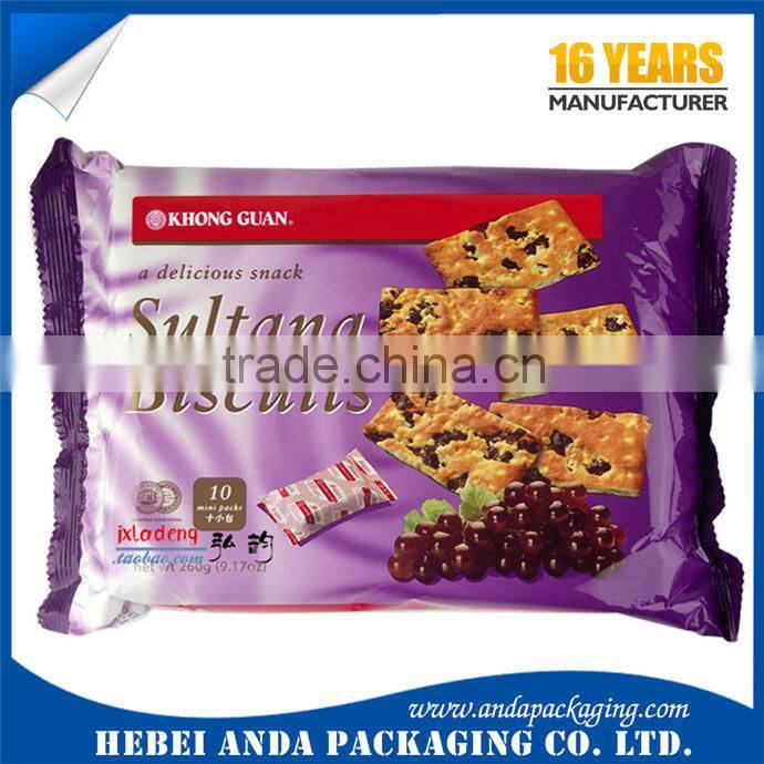 Custom cookie palstic packaging, cookie wrapper pouch biscuits packaging with clear window