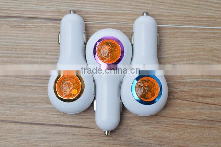 Newest style mobile 3 usb ports LED car battery charger