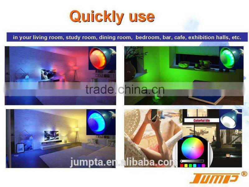High quality bluetooth E27 remote contrl colorful bulb LED light music speaker