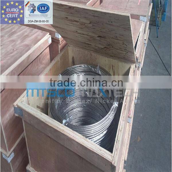Stainless steel seamless coiled tube, bright annealed