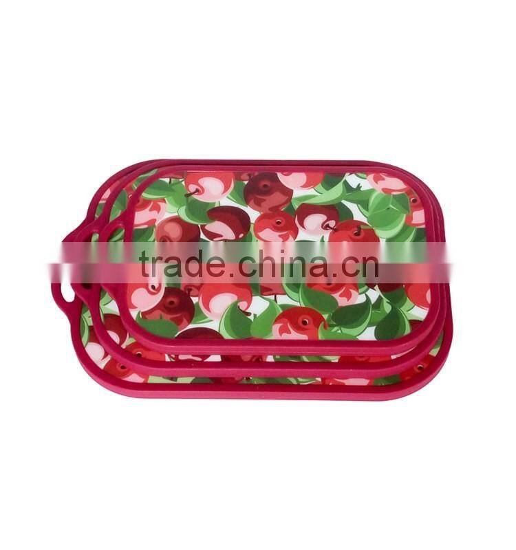 2016 new design thick kitchen cutting board set with holes